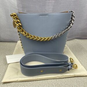 Stella McCartney Blue Shoulder Bag with Gold and Silver Chain